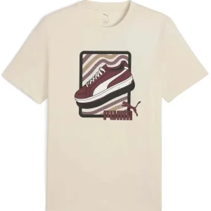 T-SHIRT ESSENTIALS CON STAMPA PUMA DA UOMO BEIGE