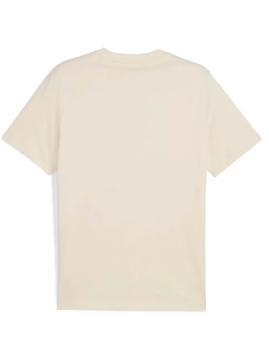 T-SHIRT ESSENTIALS CON STAMPA PUMA DA UOMO BEIGE - immagine 3