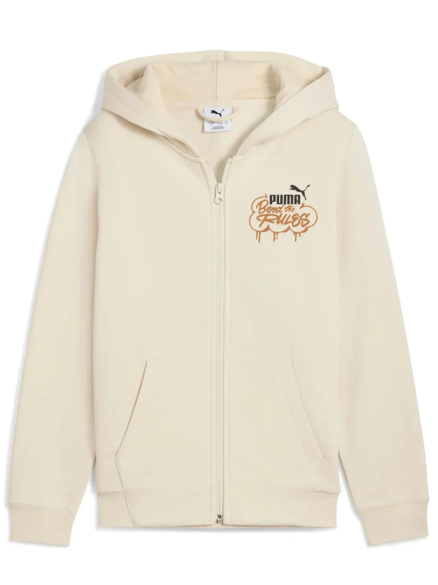 FELPA CON ZIP PUMA DA BAMBINO PANNA - immagine 2