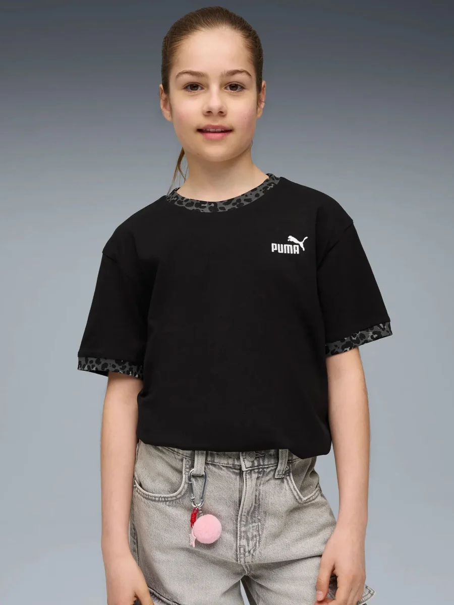 T-SHIRT GIROCOLLO PUMA DA BAMBINA NERO - immagine 2