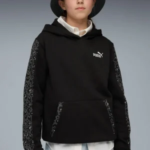 FELPA CON CAPPUCCIO PUMA DA BAMBINA NERO