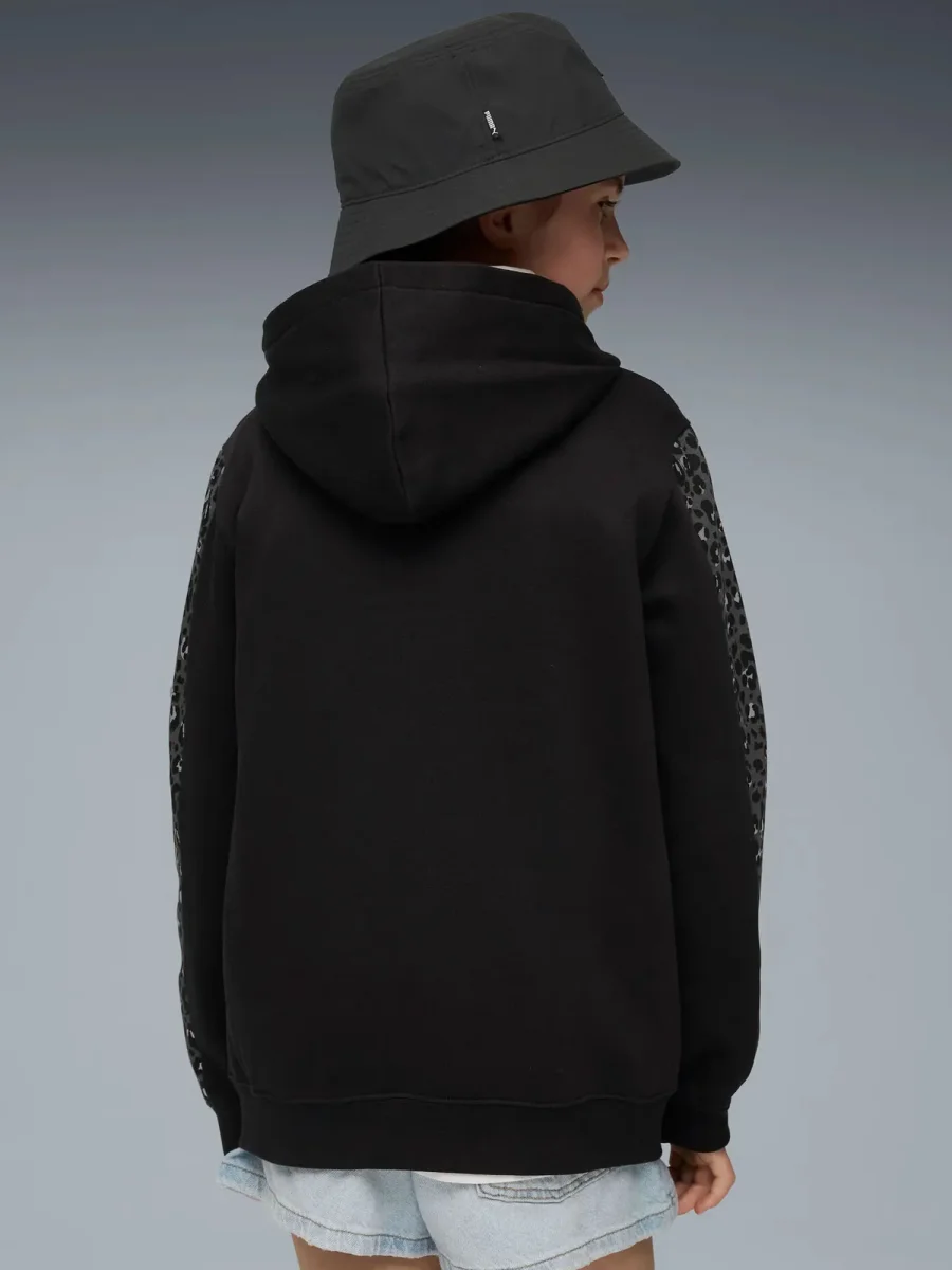 FELPA CON CAPPUCCIO PUMA DA BAMBINA NERO - immagine 4