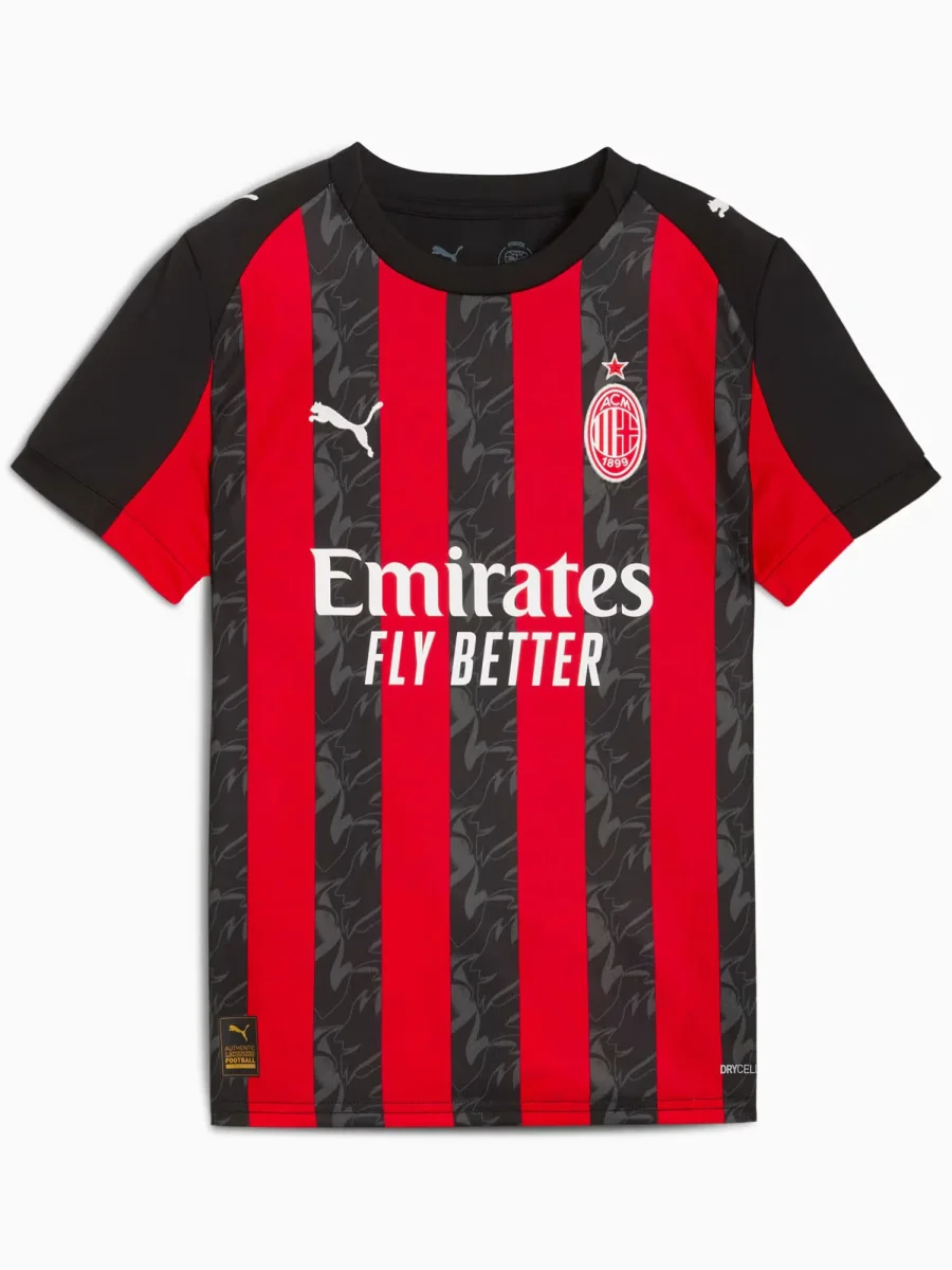 MAGLIA GARA HOME AC MILAN PUMA RAGAZZI ROSSO NERO