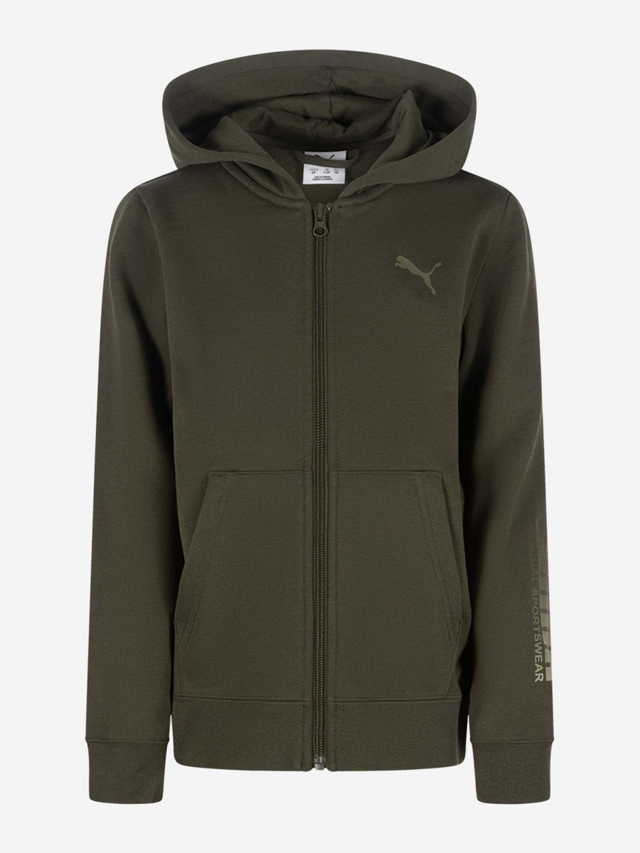 FELPA FULL ZIP BTS PUMA DA BAMBINO OLIVA - immagine 2