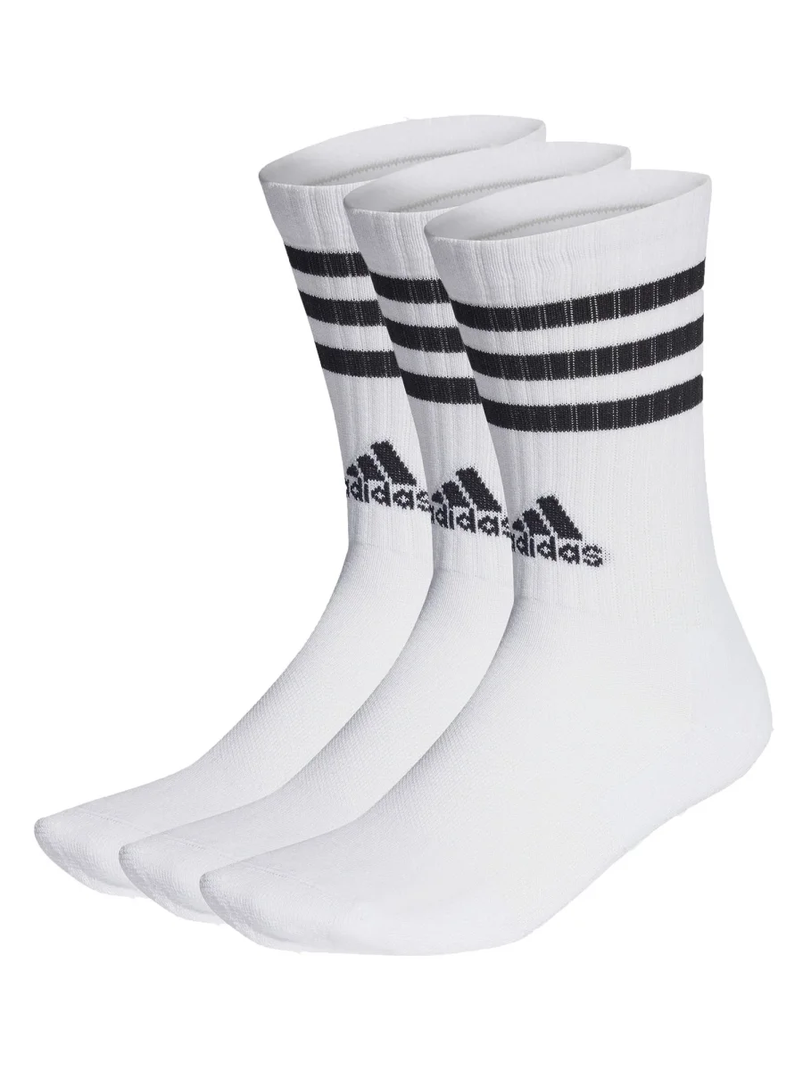 CALZE 3-STRIPES CUSHIONED 3 PAIA ADIDAS UNISEX BIANCO