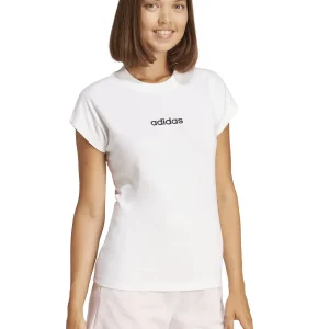 T-SHIRT ESSENTIALS LINEAR ADIDAS DONNA BIANCO