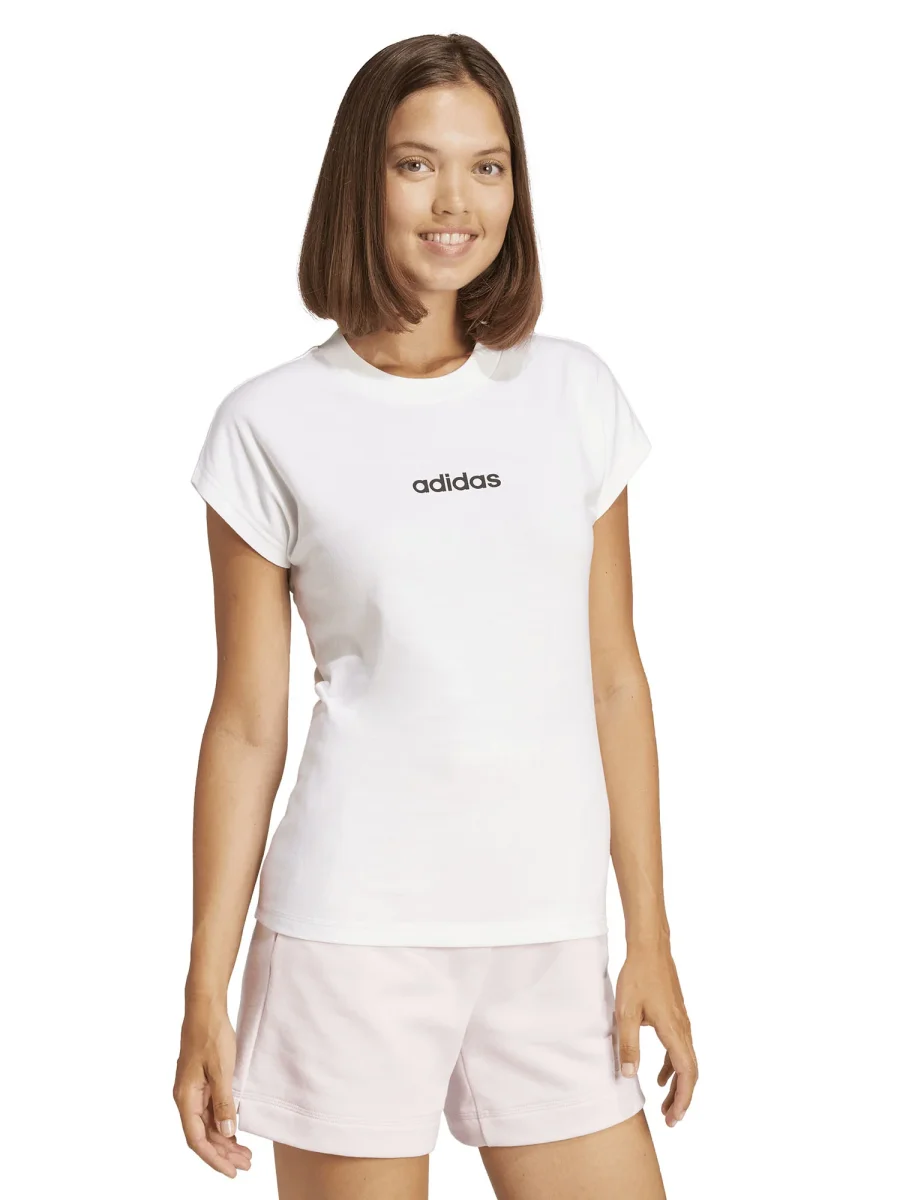 T-SHIRT ESSENTIALS LINEAR ADIDAS DONNA BIANCO - immagine 2