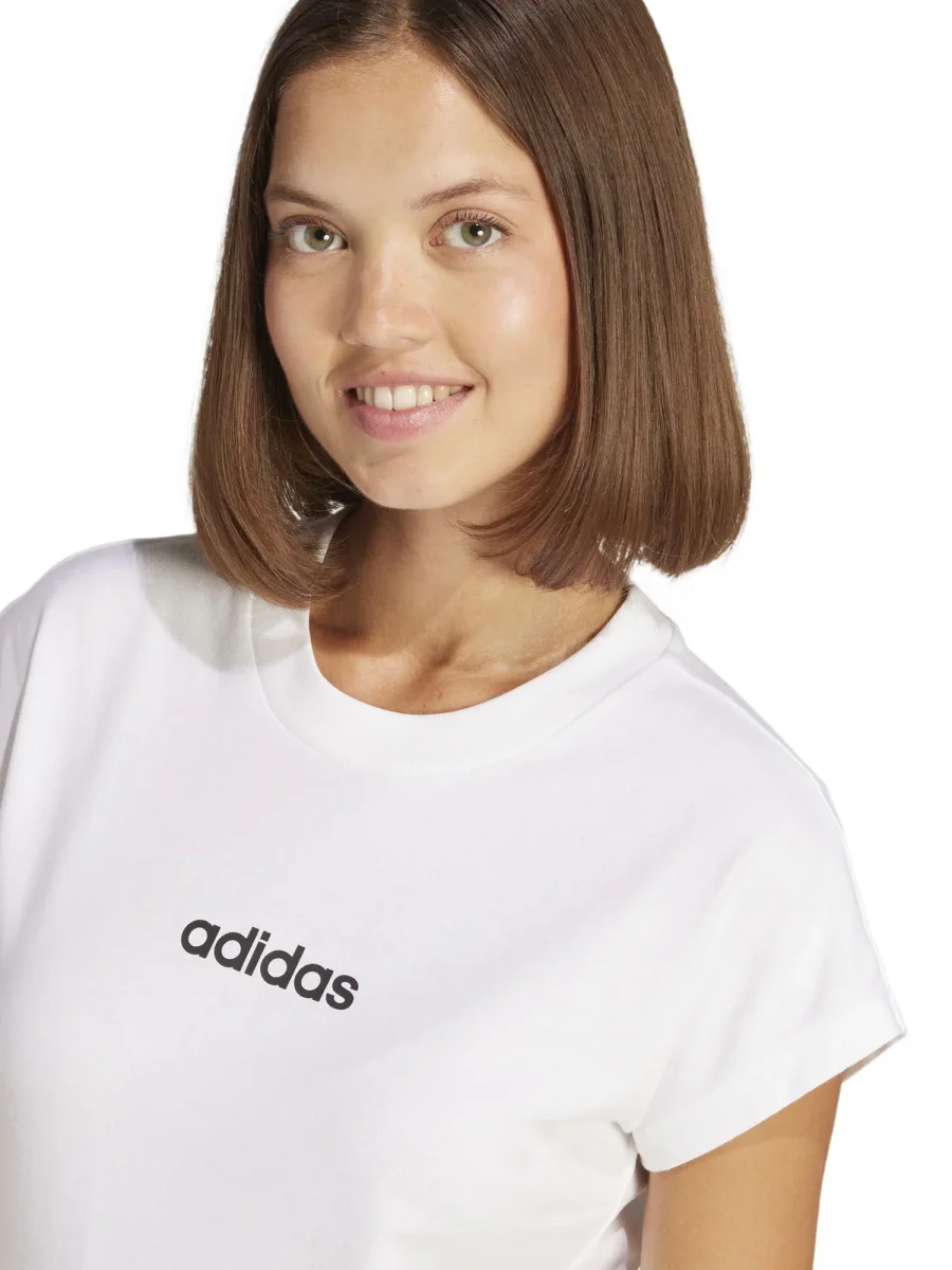 T-SHIRT ESSENTIALS LINEAR ADIDAS DONNA BIANCO - immagine 5