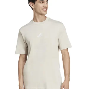 T-SHIRT BEIGE ADIDAS ESSENTIALS LOGO DA UOMO