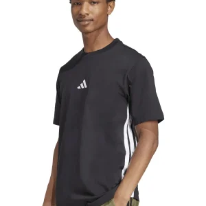 T-SHIRT NERA ADIDAS ESSENTIALS 3STRPES DA UOMO