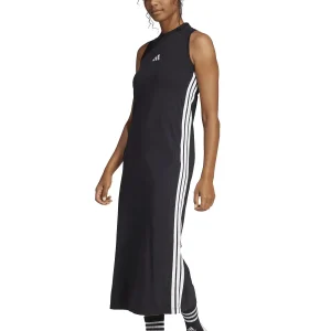 VESTITO LUNGO NERO ADIDAS ESSENTIALS 3STRIPES DA DONNA