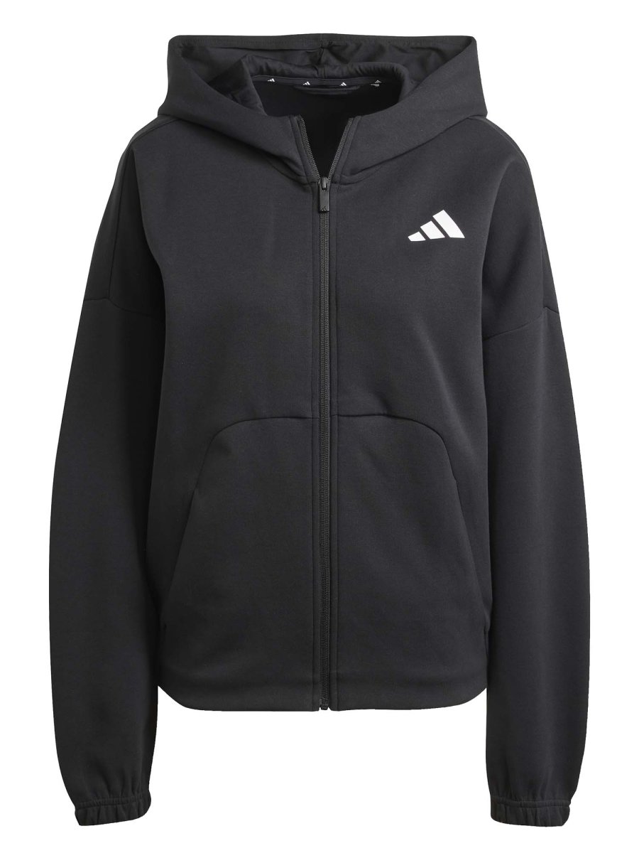 FELPA FULL ZIP ADIDAS DA RAGAZZA NERO - immagine 3