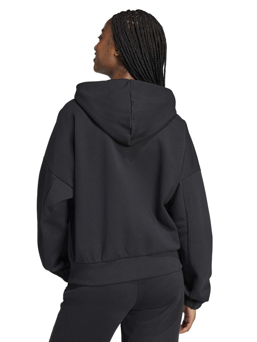 FELPA FULL ZIP ADIDAS DA RAGAZZA NERO - immagine 4