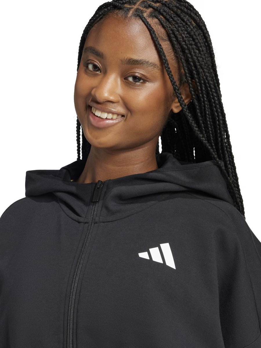 FELPA FULL ZIP ADIDAS DA RAGAZZA NERO - immagine 6