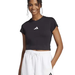 T-SHIRT CROP NERA ADIDAS DA DONNA