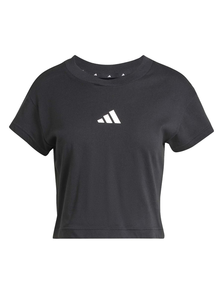 T-SHIRT CROP NERA ADIDAS DA DONNA - immagine 3