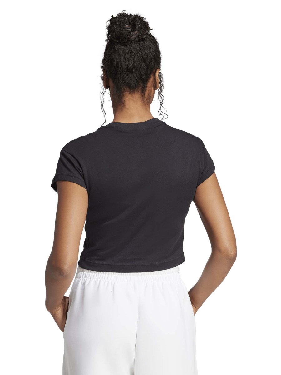 T-SHIRT CROP NERA ADIDAS DA DONNA - immagine 4