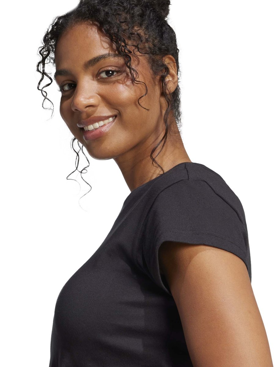 T-SHIRT CROP NERA ADIDAS DA DONNA - immagine 5