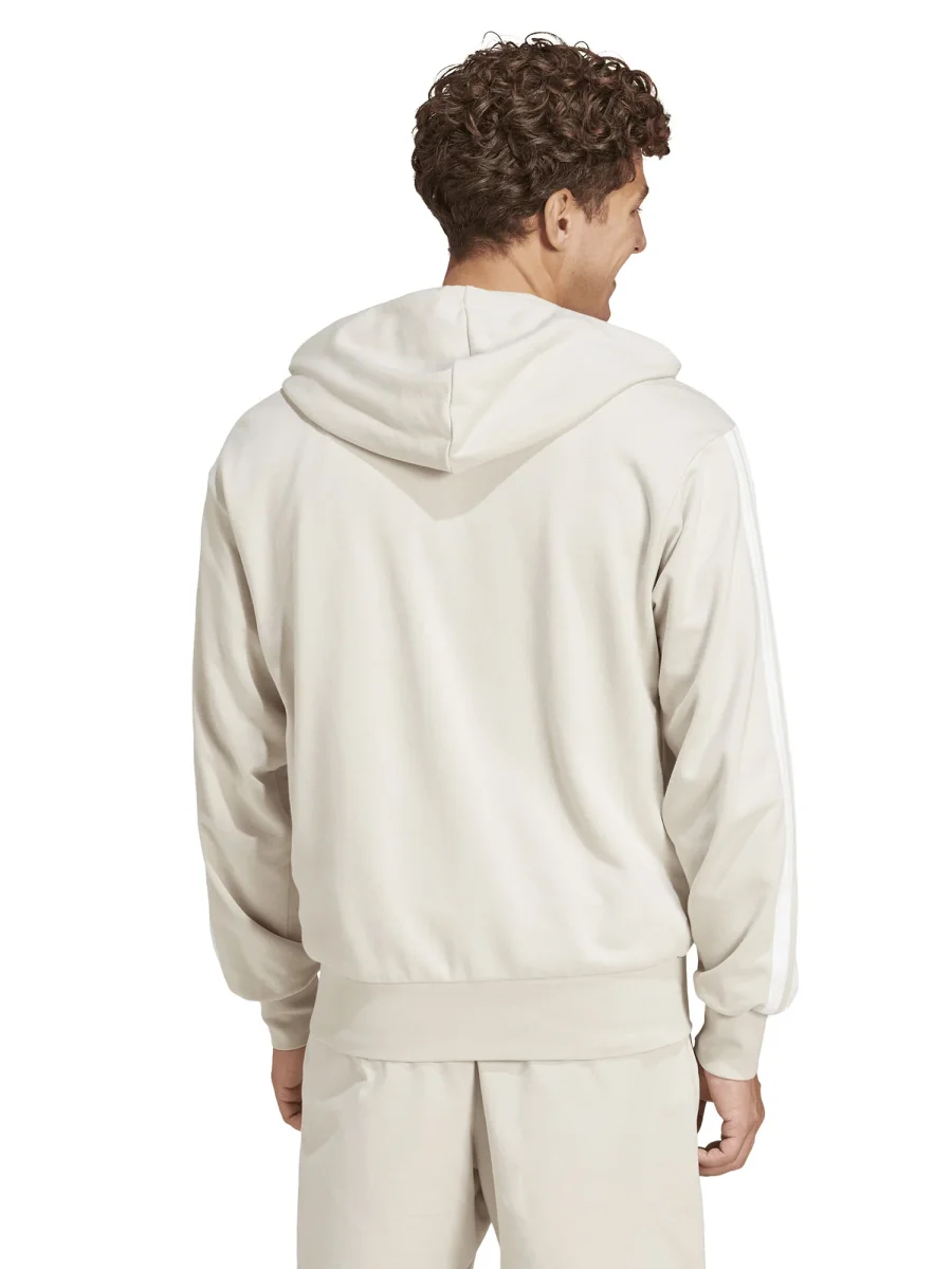 FELPA CON CAPPUCCIO FULL ZIP ESSENTIAL ADIDAS UOMO ALLUMINIO - immagine 4