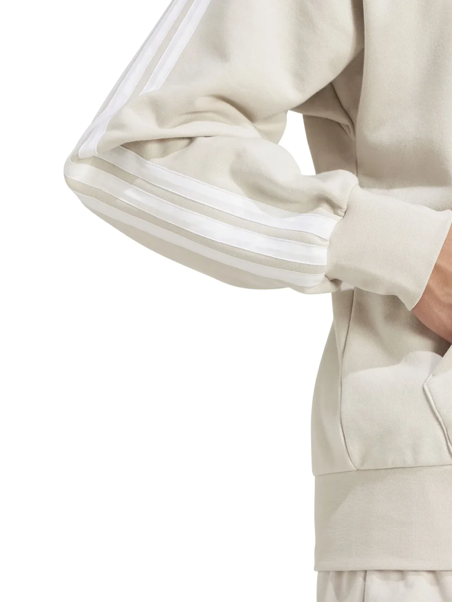 FELPA CON CAPPUCCIO FULL ZIP ESSENTIAL ADIDAS UOMO ALLUMINIO - immagine 6