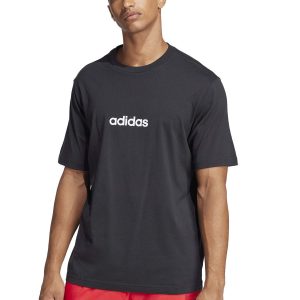 T-SHIRT ESSENTIALS LINEAR ADIDAS DA UOMO NERO