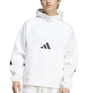 FELPA CON CAPPUCCIO Z.N.E. ADIDAS DA UOMO BIANCO