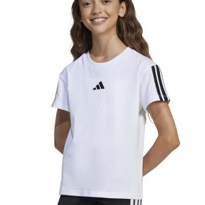 T-SHIRT BIANCA ADIDAS ESSENTIALS 3STRIPES DA BAMBINA