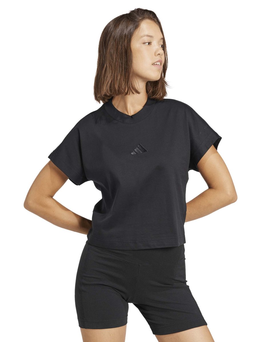 T-SHIRT NERA CROP ADIDAS ALL SEASON DA DONNA - immagine 2