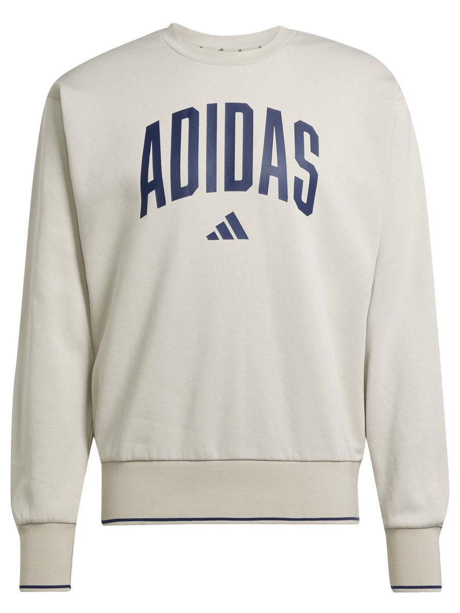 FELPA GIROCOLLO ADIDAS DA UOMO SABBIA - immagine 3