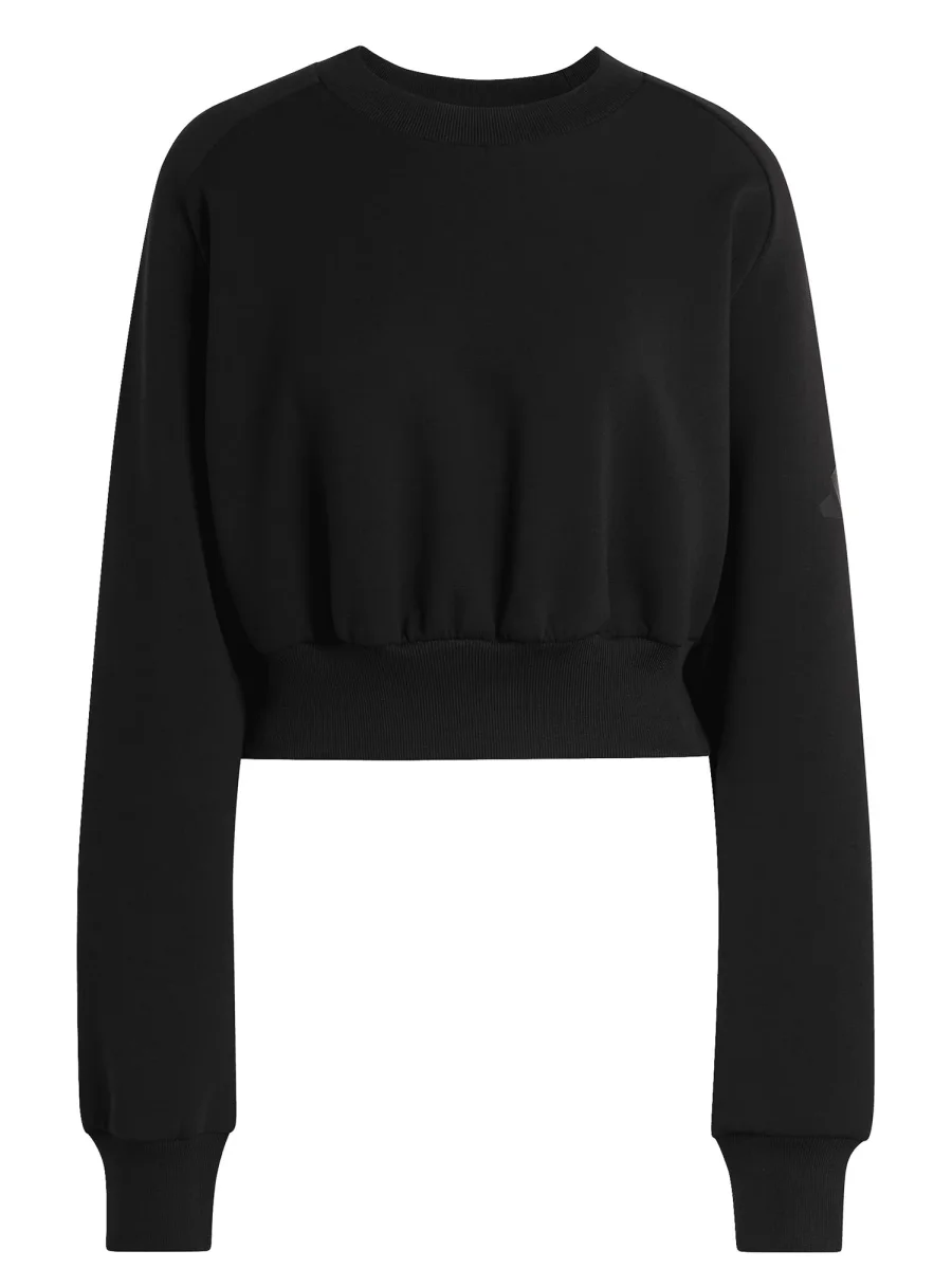 FELPA NERA CROP ADIDAS SOFT LUX DA DONNA - immagine 3