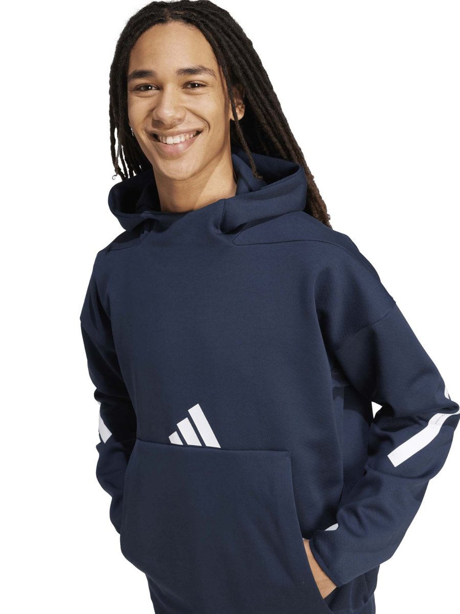 FELPA CON CAPPUCCIO HOODIE Z.N.E.ADIDAS UOMO BLU - immagine 6