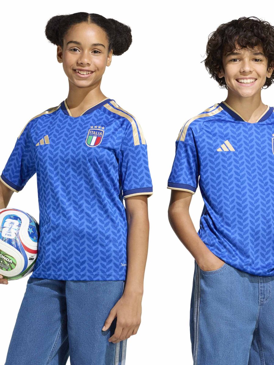 T-SHIRT CALCIO AZZURRA ADIDAS ITALIA FIGC JUNIOR UNISEX - immagine 2