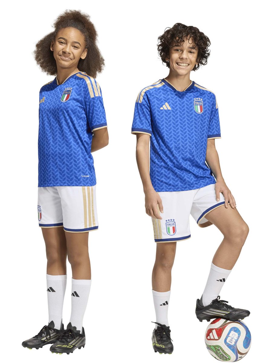 SHORT CALCIO BIANCO ADIDAS ITALIA 26 FIGC JUNIOR UNISEX - immagine 2