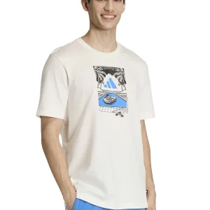 T-SHIRT PANNA ADIDAS CON GRAFICA SLIDES RELAX DA UOMO
