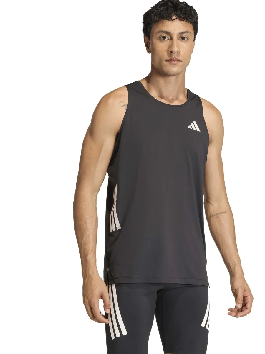 CANOTTIERA RUNNING NERA ADIDAS CLIMACOOL DA UOMO - immagine 2