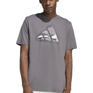 T-SHIRT 3-STRIPES CON STAMPA ADIDAS DA UOMO GRIGIO