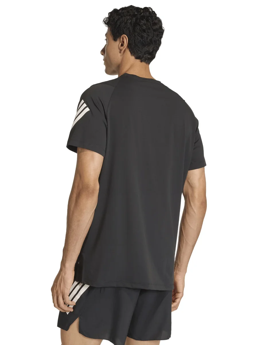 T-SHIRT RUNNING NERA ADIDAS DA UOMO - immagine 4