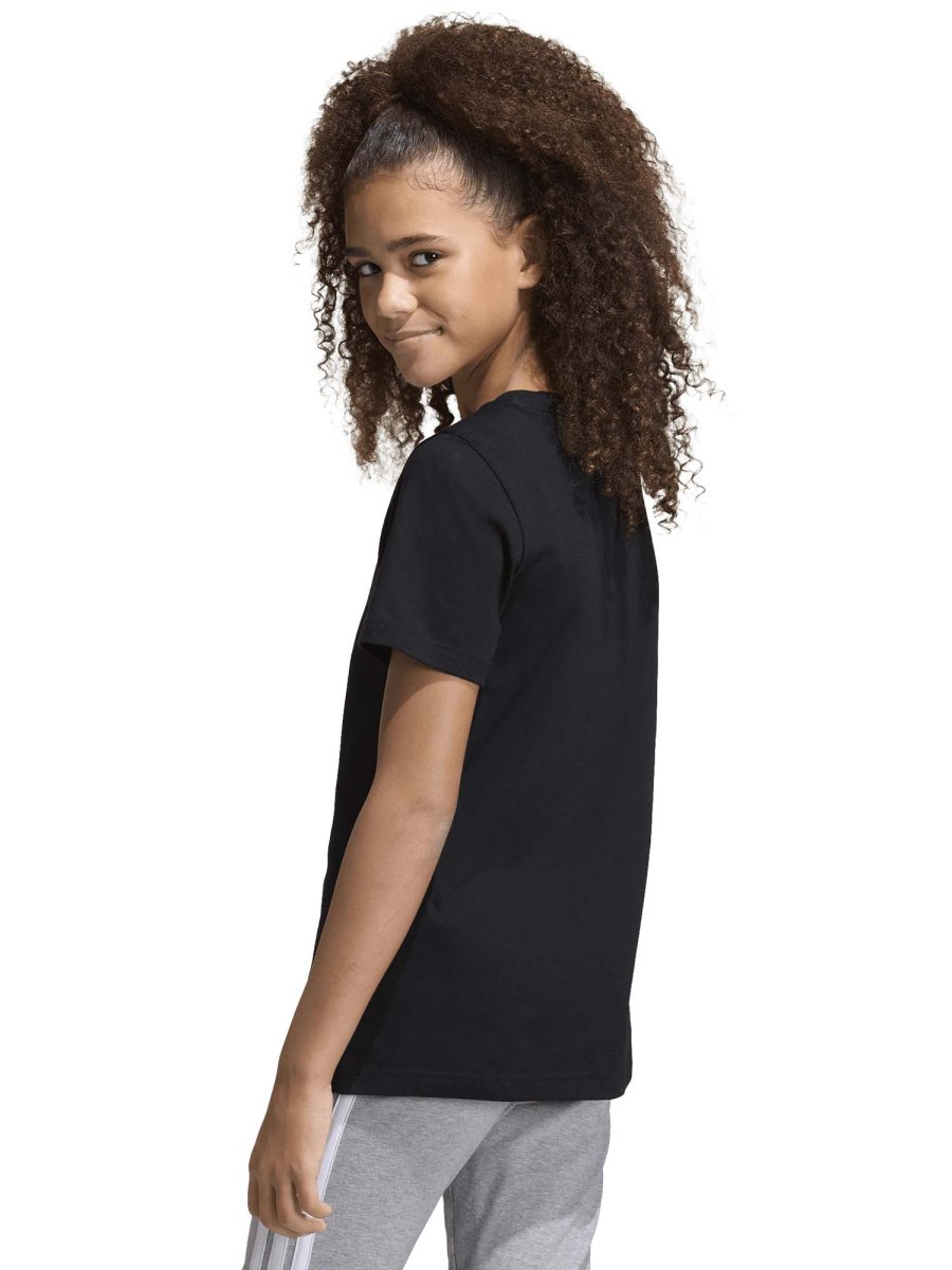 T-SHIRT NERA ADIDAS CON LOGO ANIMALIER DA BAMBINA - immagine 4