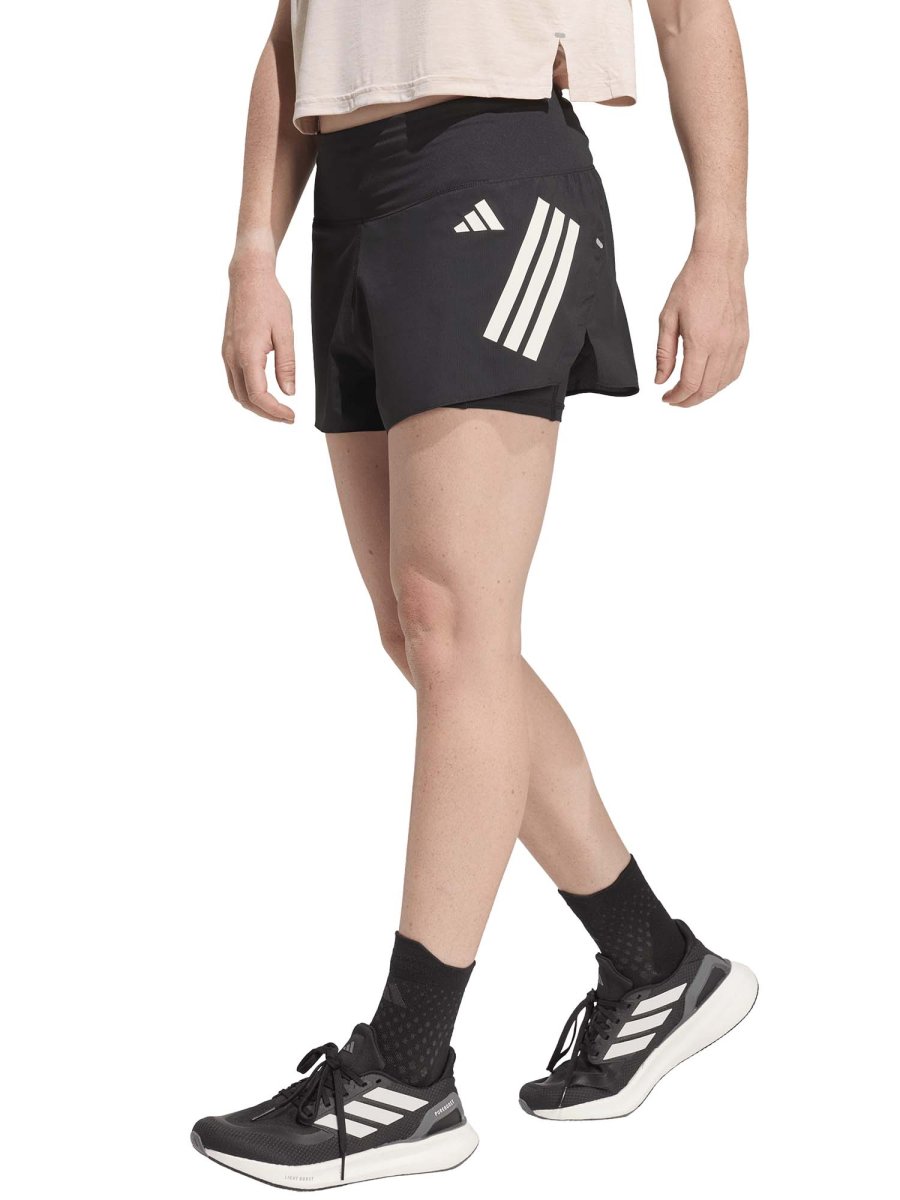 SHORT RUNNING NERO ADIDAS DA DONNA
