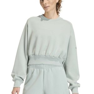 FELPA VERDE CROP ADIDAS SOFT LUX DA DONNA