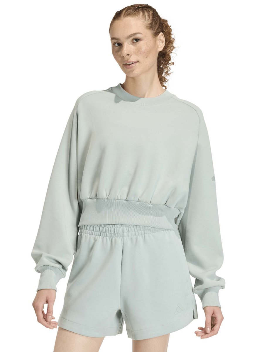 FELPA VERDE CROP ADIDAS SOFT LUX DA DONNA