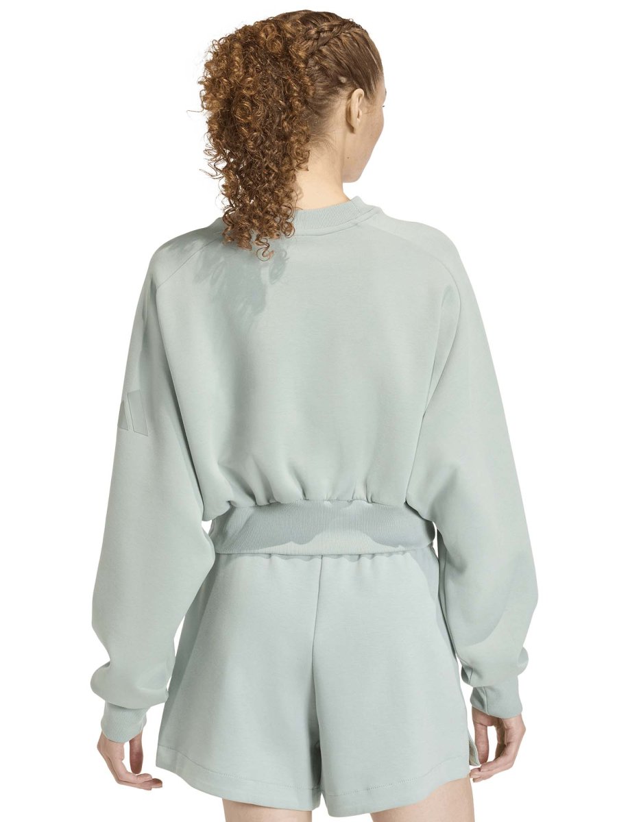 FELPA VERDE CROP ADIDAS SOFT LUX DA DONNA - immagine 4