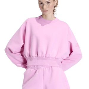 FELPA ROSA CROP ADIDAS SOFT LUX DA DONNA