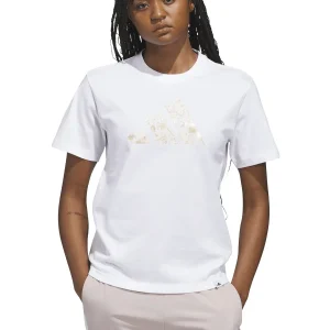 T-SHIRT BIANCA ADIDAS LOGO STAMPATO DA DONNA