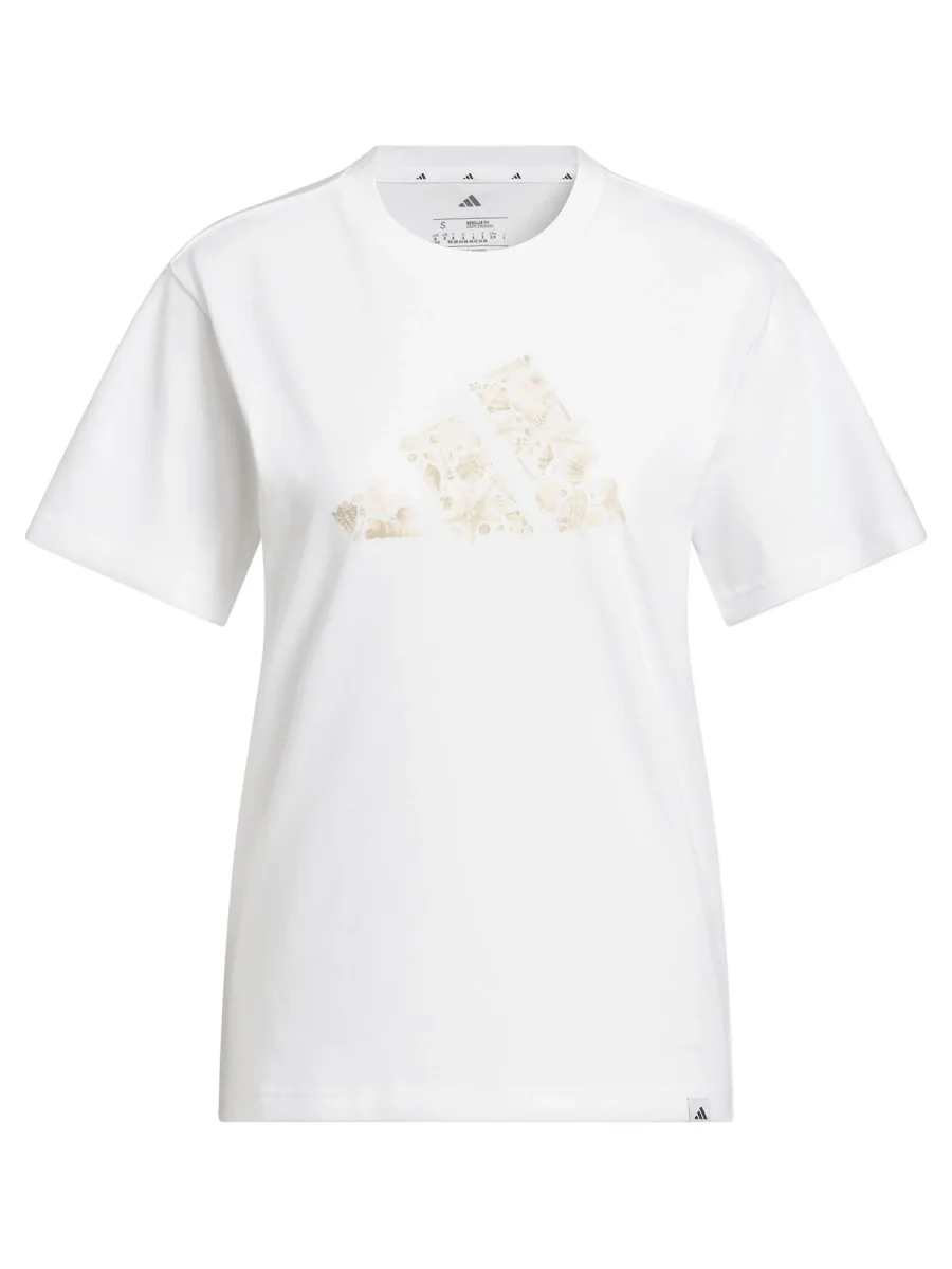 T-SHIRT BIANCA ADIDAS LOGO STAMPATO DA DONNA - immagine 3