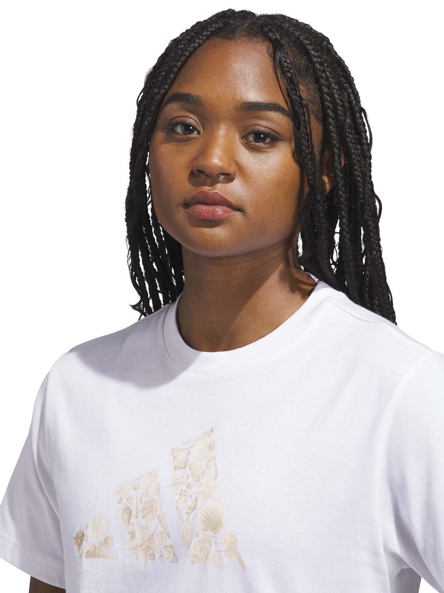 T-SHIRT BIANCA ADIDAS LOGO STAMPATO DA DONNA - immagine 5