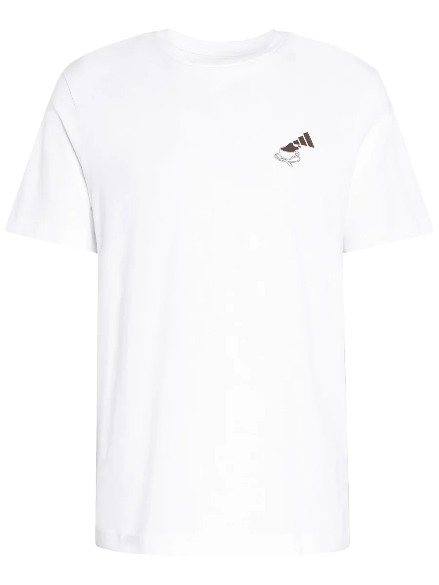 T-SHIRT COFFEE CAFE CHEESECAKE GRAPHIC ADIDAS DA UOMO BIANCO - immagine 3