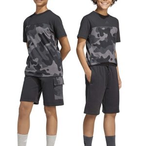 SHORT NERO ADIDAS CON TASCA CARGO JUNIOR UNISEX