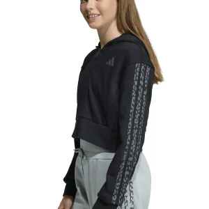 FELPA 3-STRIPES LEOPARDATO ADIDAS DA BAMBINA NERO