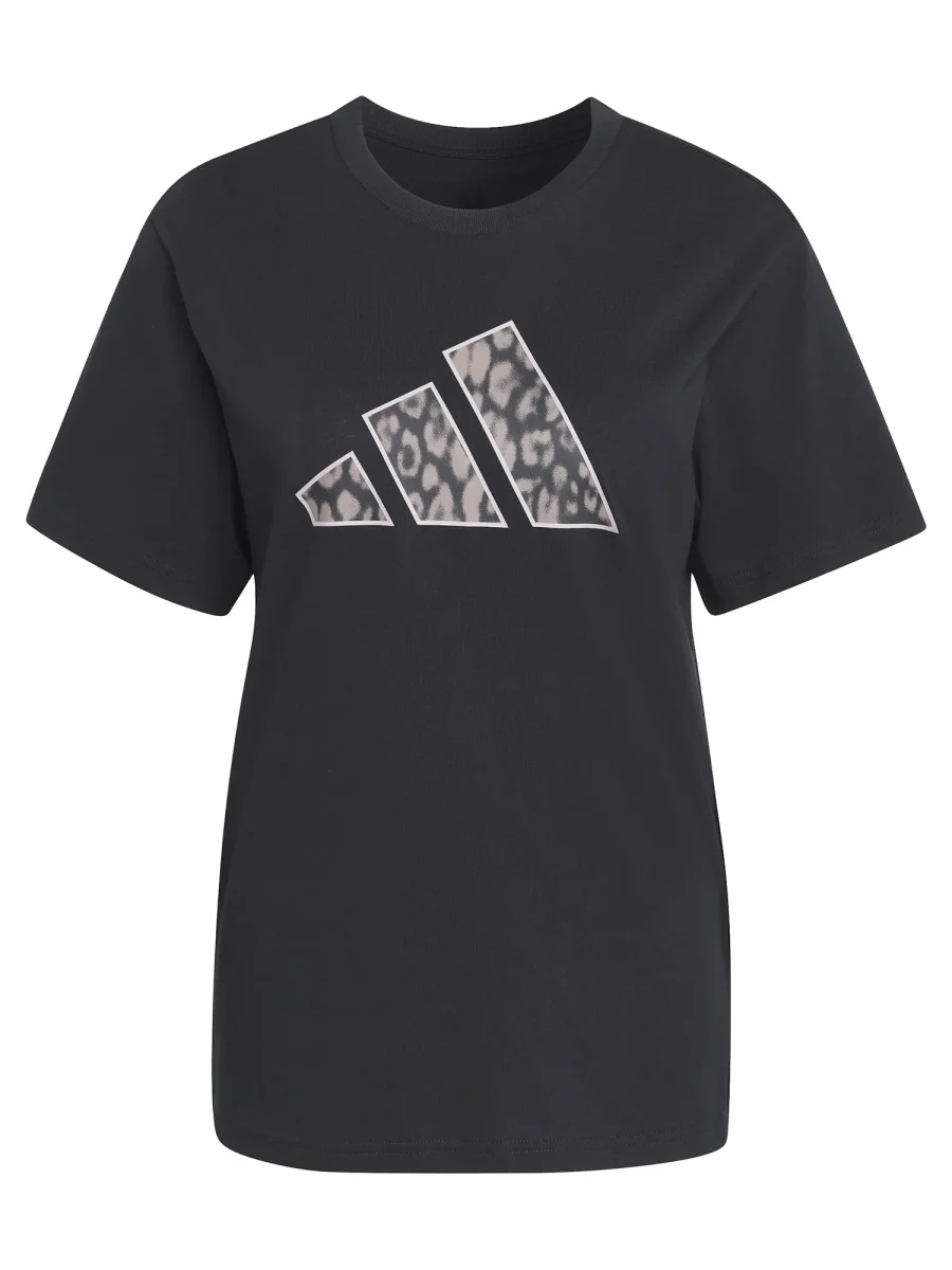 T-SHIRT CON GRAFICA ANIMALIER ADIDAS DA DONNA NERO - immagine 3